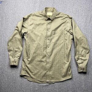 Cabela's Outfitter Series Shirt Mens Medium Tall Green Plaid Cotton Button Down